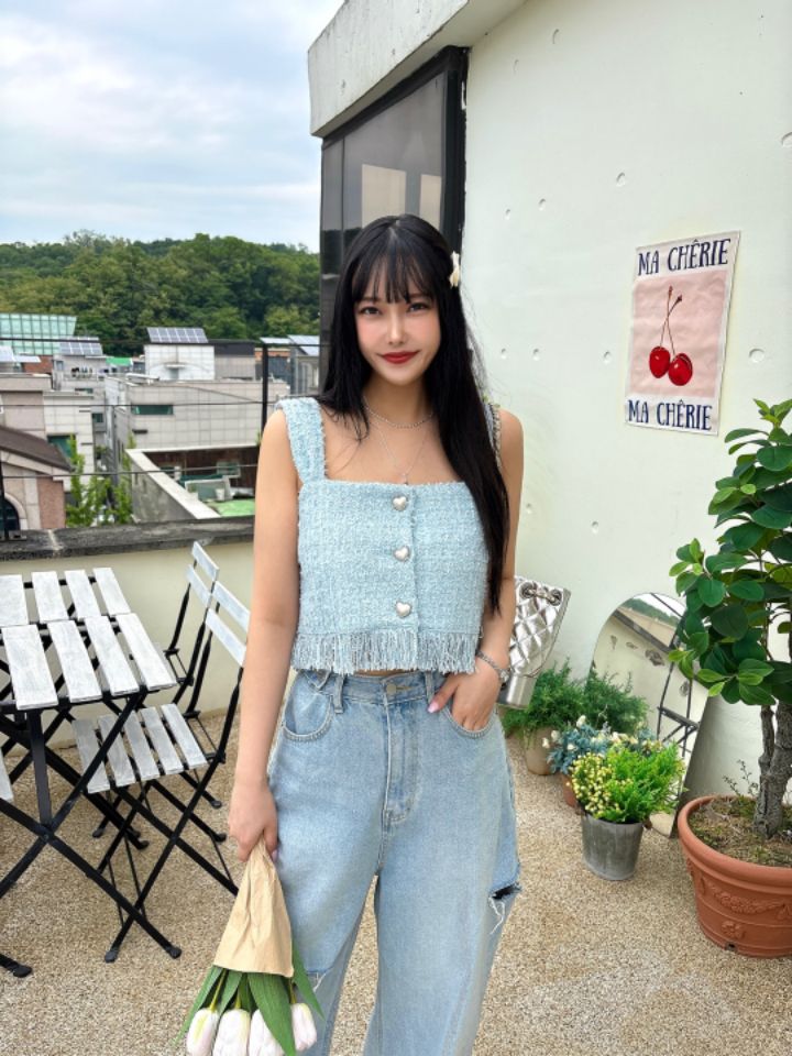 mars韓國直郵㊣女裝新品人氣時尚休閑熱賣推薦25春夏馬甲粗花呢mars馬甲
