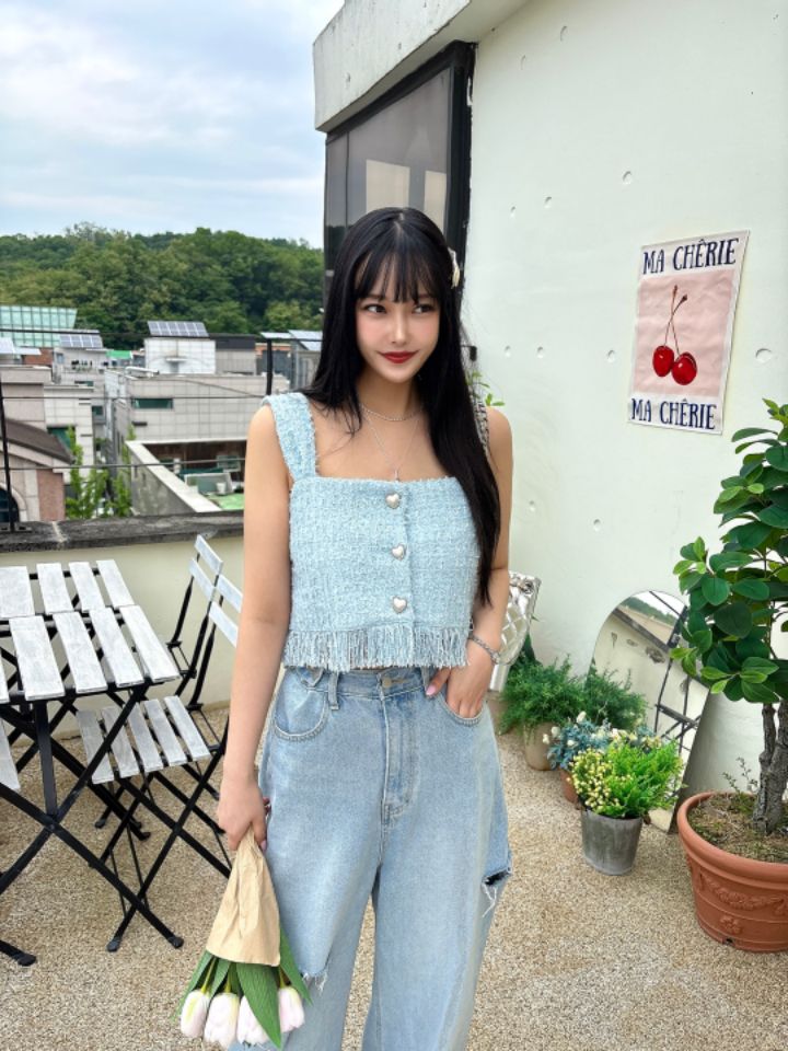 mars韓國直郵㊣女裝新品人氣時尚休閑熱賣推薦25春夏馬甲粗花呢mars馬甲
