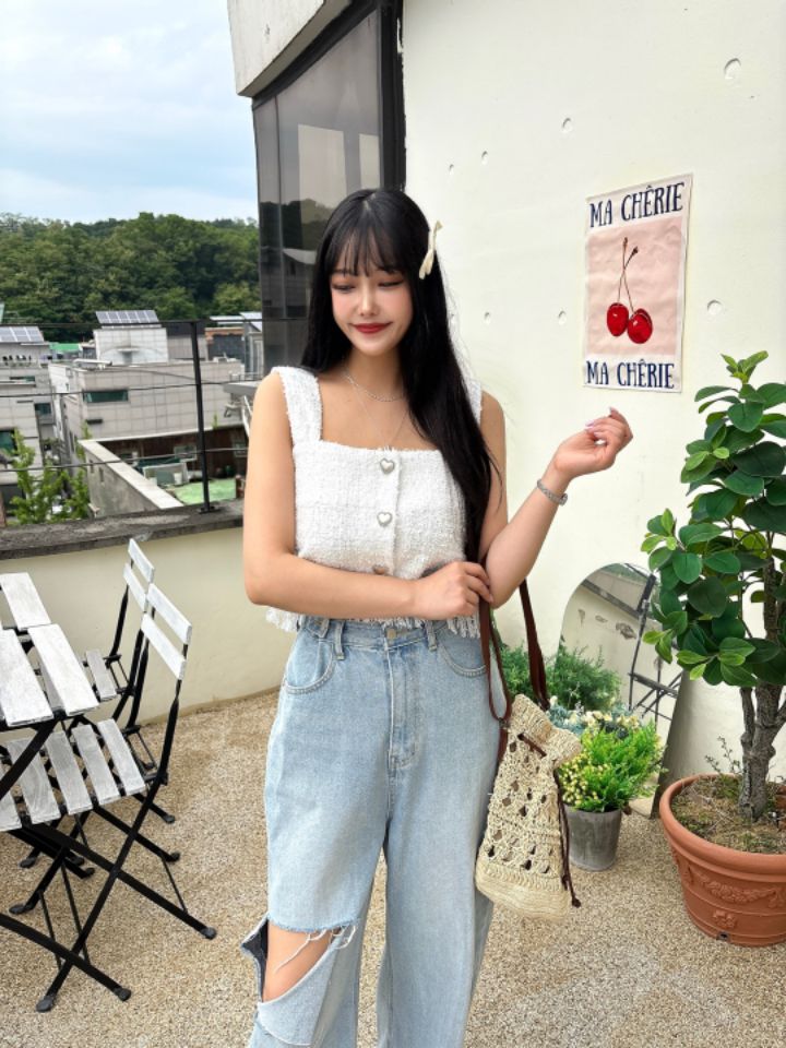 mars韓國直郵㊣女裝新品人氣時尚休閑熱賣推薦25春夏馬甲粗花呢mars馬甲