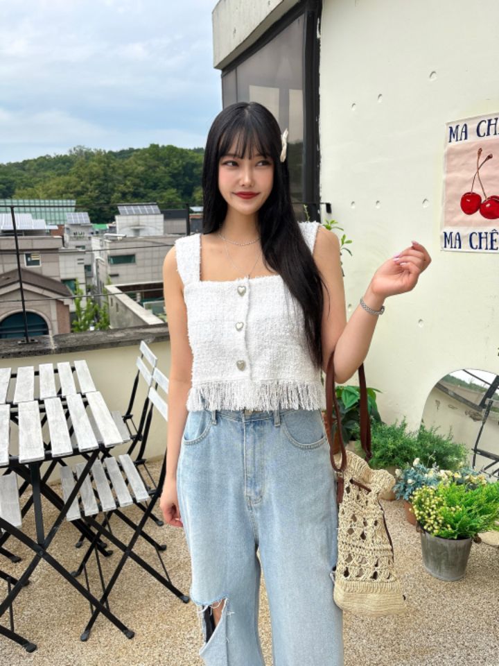 mars韓國直郵㊣女裝新品人氣時尚休閑熱賣推薦25春夏馬甲粗花呢mars馬甲