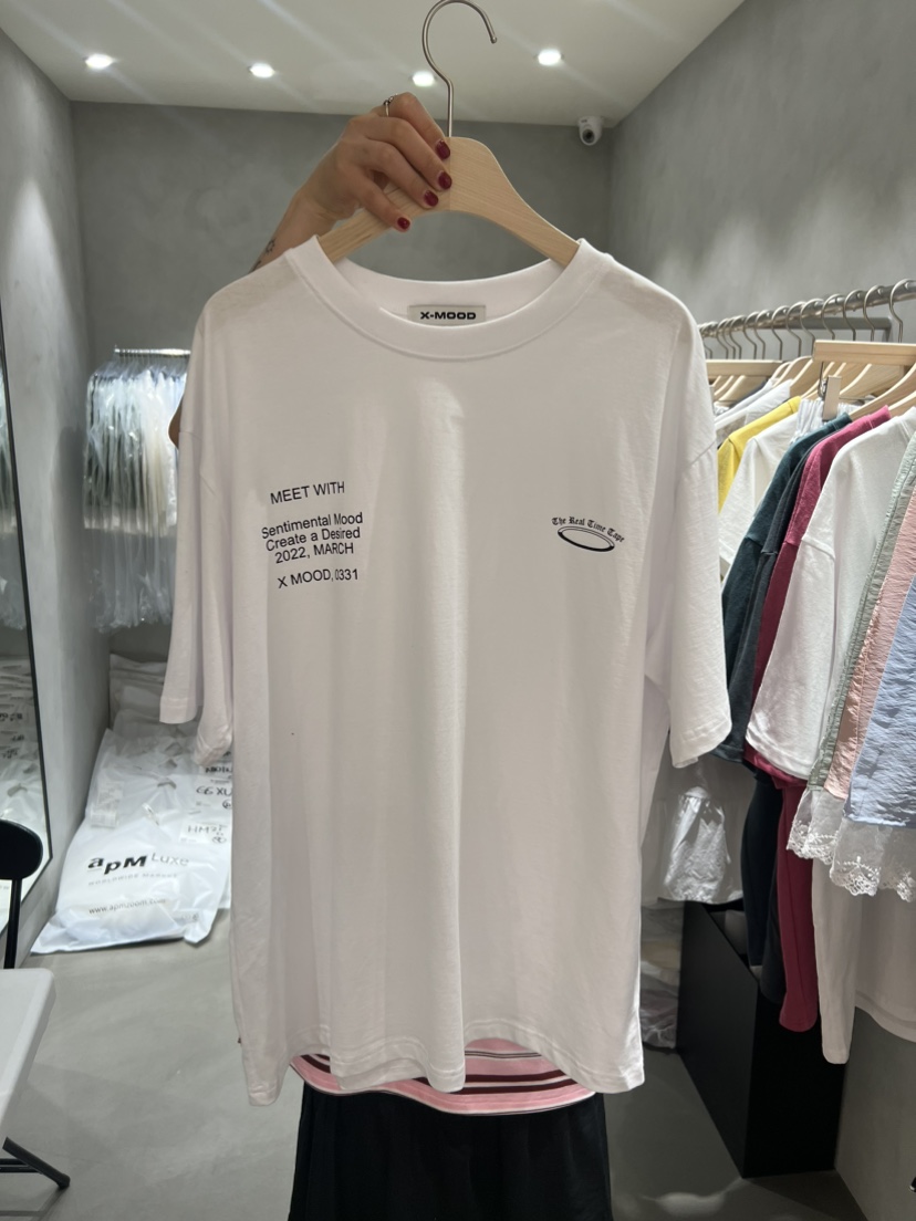 X-MOOD韓國直郵㊣東大門實拍女裝新品休閑人氣熱賣推薦T恤X-MOODT恤