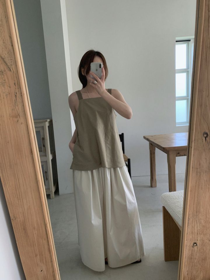 MARE韓國直郵㊣東大門實拍女裝新品推薦25春夏吊帶背心亞麻布MARE吊帶/背心