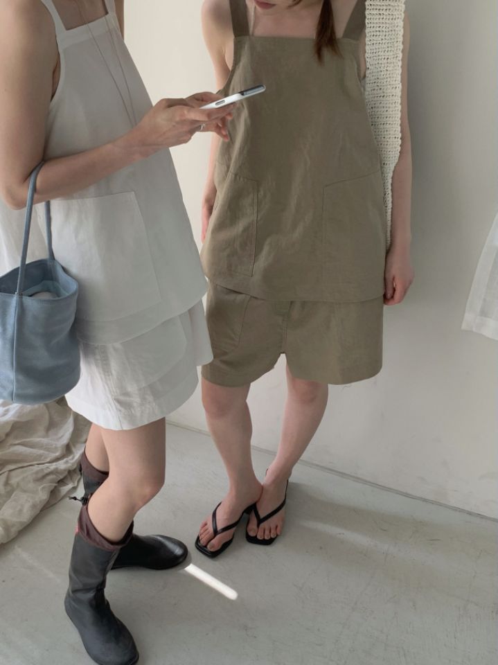 MARE韓國直郵㊣東大門實拍女裝新品推薦25春夏吊帶背心亞麻布MARE吊帶/背心
