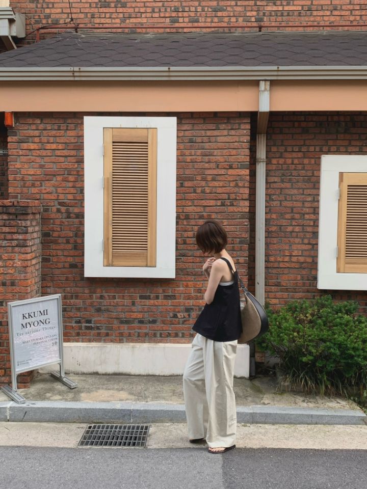 MARE韓國直郵㊣東大門實拍女裝新品推薦25春夏吊帶背心亞麻布MARE吊帶/背心