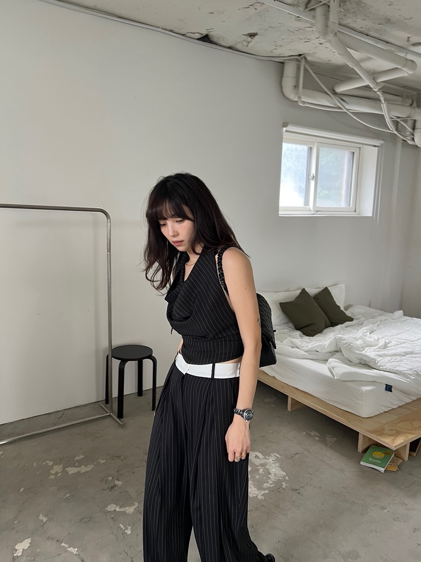 SOLAR直郵韓國代購㊣女裝新款推薦休閑時尚25春夏吊帶背心條紋SOLAR吊帶/背心
