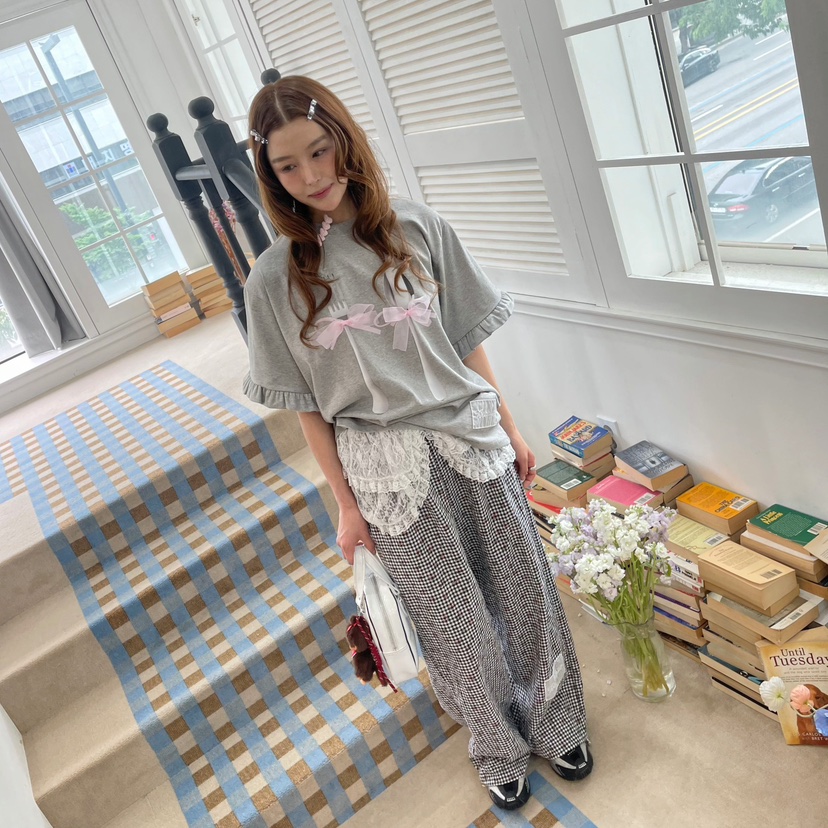 BOUTIQUE-L韓國直郵㊣女裝新品熱賣人氣推薦休閑25春夏T恤BOUTIQUE-LT恤圖色3