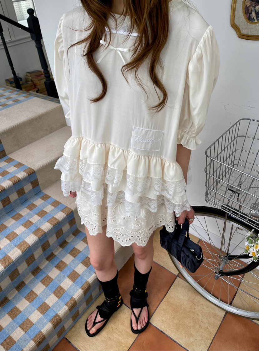 BOUTIQUE-L直郵韓國代購㊣女裝新款時尚人氣推薦襯衫蕾絲衫BOUTIQUE-L襯衫/蕾絲衫