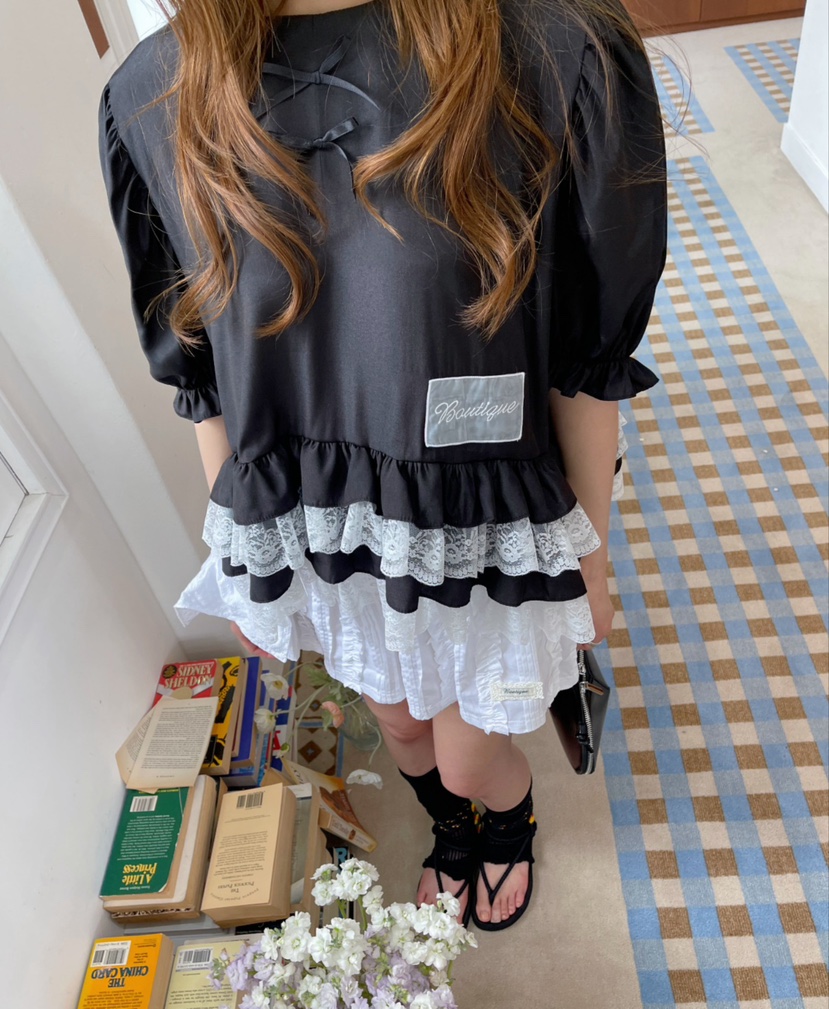 BOUTIQUE-L直郵韓國代購㊣女裝新款時尚人氣推薦襯衫蕾絲衫BOUTIQUE-L襯衫/蕾絲衫