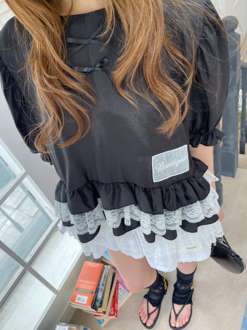 BOUTIQUE-L直郵韓國代購㊣女裝新款時尚人氣推薦襯衫蕾絲衫BOUTIQUE-L襯衫/蕾絲衫
