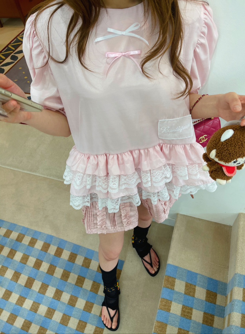 BOUTIQUE-L直郵韓國代購㊣女裝新款時尚人氣推薦襯衫蕾絲衫BOUTIQUE-L襯衫/蕾絲衫