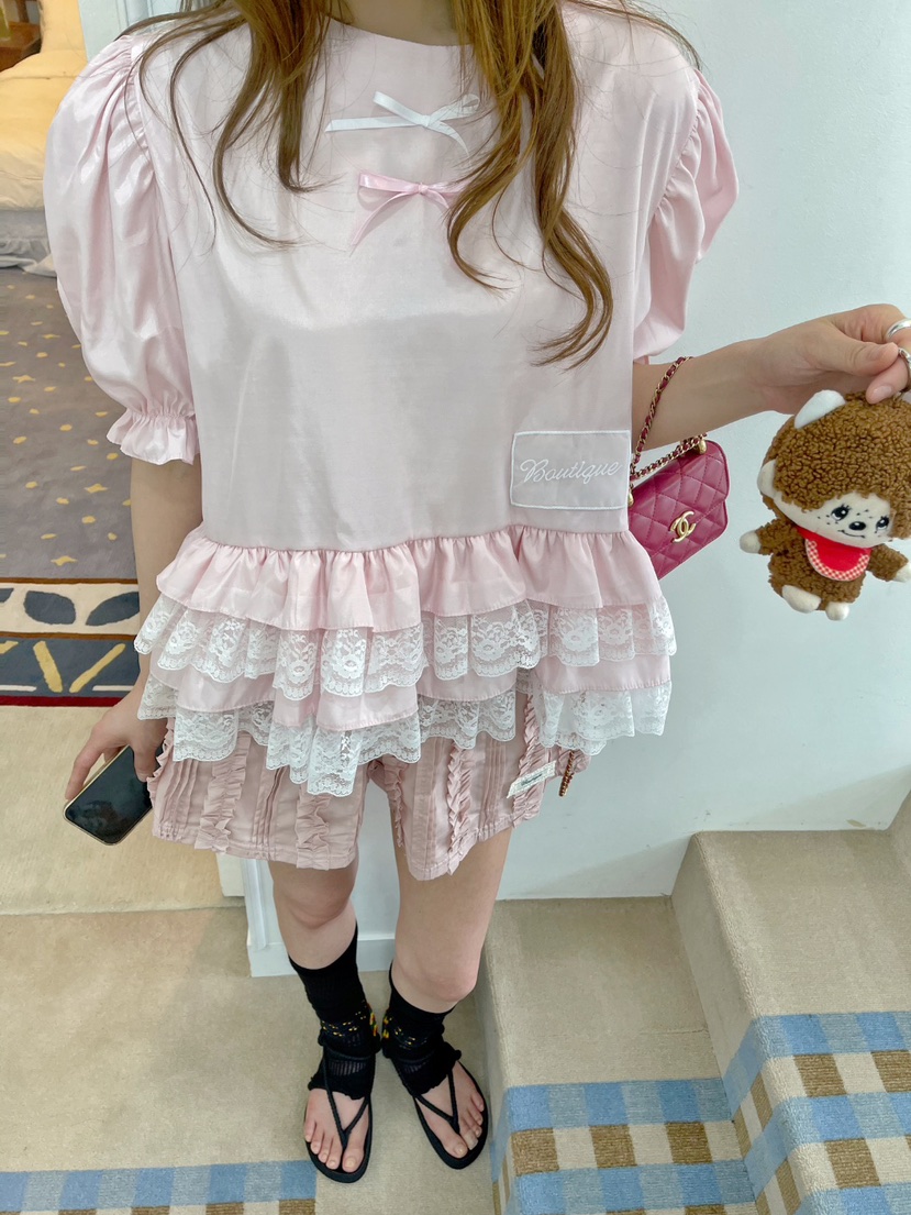 BOUTIQUE-L直郵韓國代購㊣女裝新款時尚人氣推薦襯衫蕾絲衫BOUTIQUE-L襯衫/蕾絲衫