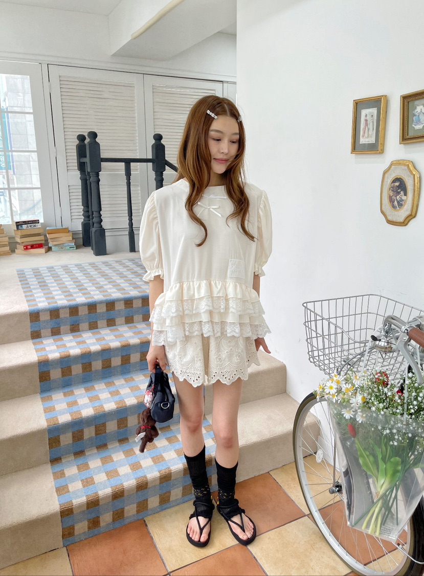 BOUTIQUE-L直郵韓國代購㊣女裝新款時尚人氣推薦襯衫蕾絲衫BOUTIQUE-L襯衫/蕾絲衫