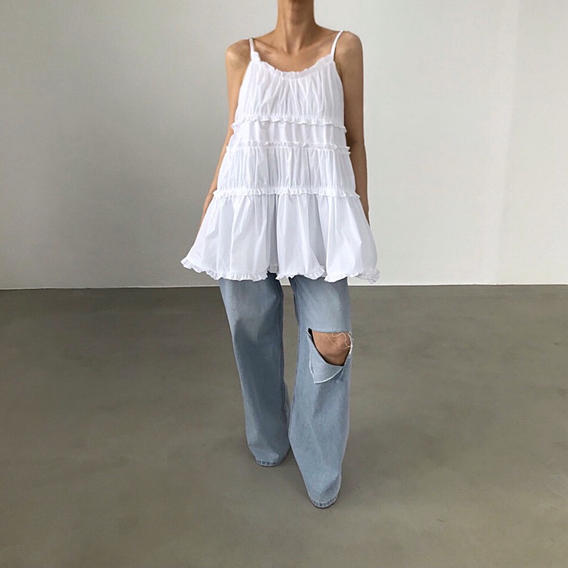 2TWO MOON韓國㊣直郵東大門代購女裝新款推薦休閑吊帶背心2TWO MOON吊帶/背心