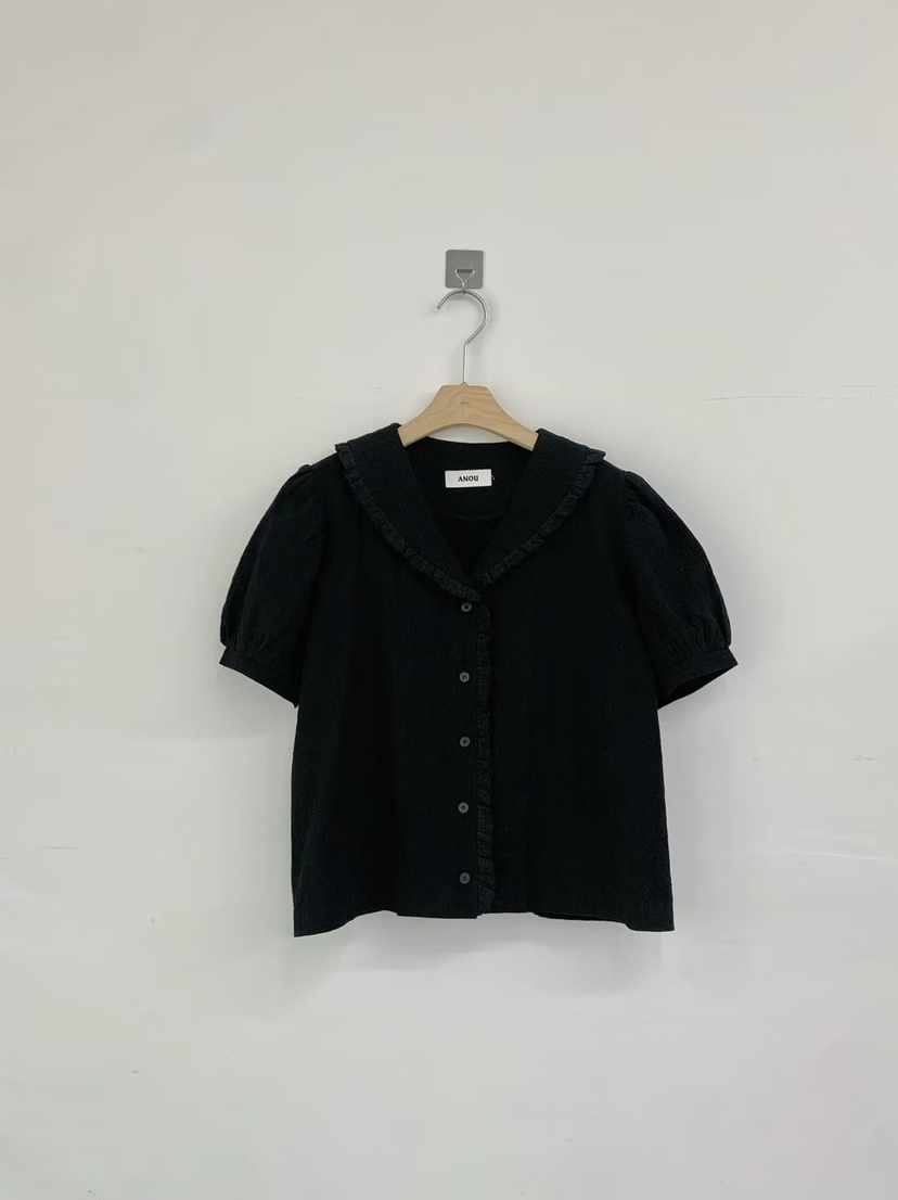ANOU韓國直郵㊣女裝新品推薦休閑熱賣時尚人氣25春夏襯衫蕾絲衫ANOU襯衫/蕾絲衫圖色1