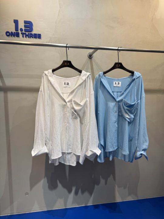 1.3韓國㊣直郵東大門代購女裝新品休閑推薦襯衫蕾絲衫連帽1.3襯衫/蕾絲衫