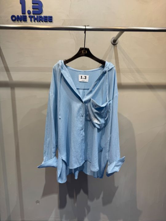 1.3韓國㊣直郵東大門代購女裝新品休閑推薦襯衫蕾絲衫連帽1.3襯衫/蕾絲衫圖色2