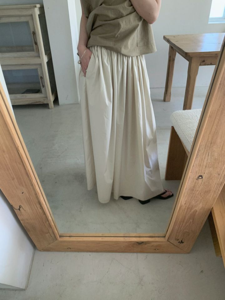 MARE韓國㊣直郵東大門代購女裝新品25春夏推薦休閑長裙褶皺MARE長裙圖色2