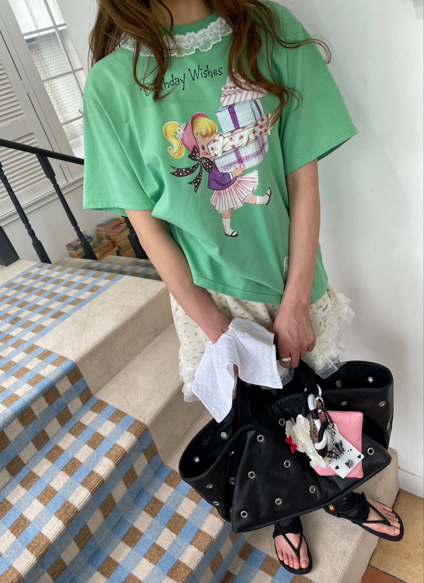 BOUTIQUE-L直郵韓國代購㊣女裝新品熱賣休閑人氣25春夏T恤BOUTIQUE-LT恤