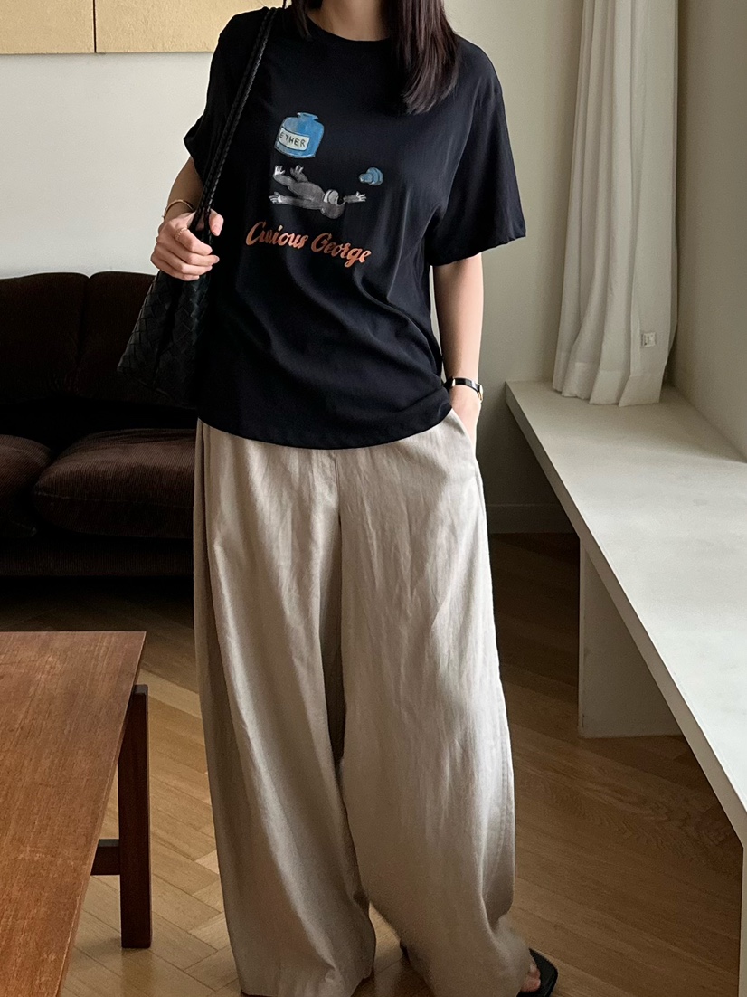 LE VASE韓國直郵㊣女裝新品25春夏休閑推薦時尚人氣熱賣T恤LE VASET恤圖色2