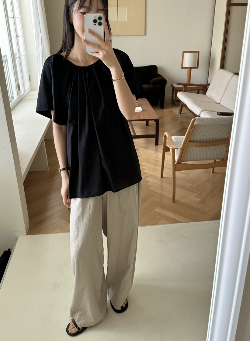 LE VASE韓國直郵㊣東大門實拍女裝新款推薦襯衫蕾絲衫雙面LE VASE襯衫/蕾絲衫