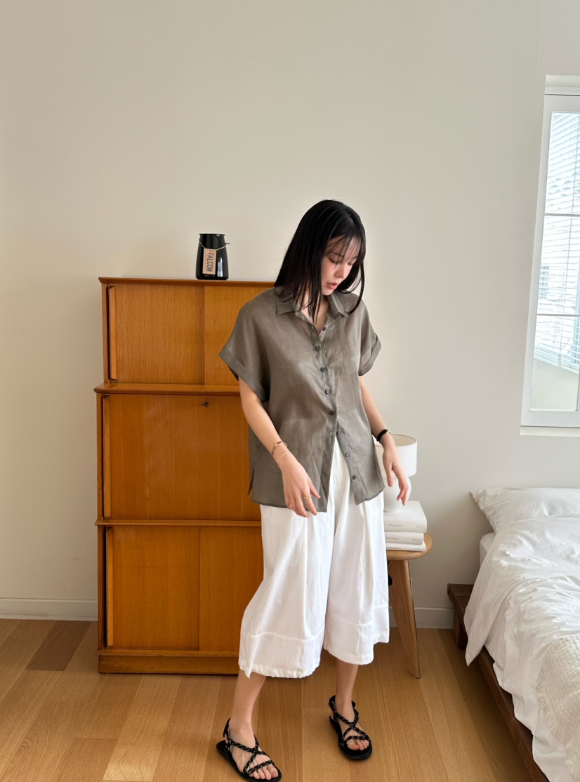 LE VASE韓國直郵㊣東大門實拍女裝新款人氣25春夏襯衫蕾絲衫LE VASE襯衫/蕾絲衫