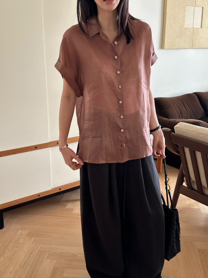 LE VASE韓國直郵㊣東大門實拍女裝新款人氣25春夏襯衫蕾絲衫LE VASE襯衫/蕾絲衫