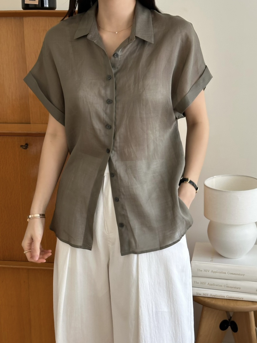 LE VASE韓國直郵㊣東大門實拍女裝新款人氣25春夏襯衫蕾絲衫LE VASE襯衫/蕾絲衫圖色3
