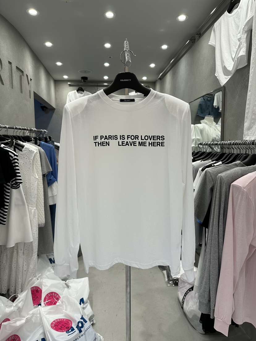 CELEBRITY-A直郵韓國代購㊣女裝新款休閑時尚25春夏長袖T恤CELEBRITY-A長袖T恤圖色1