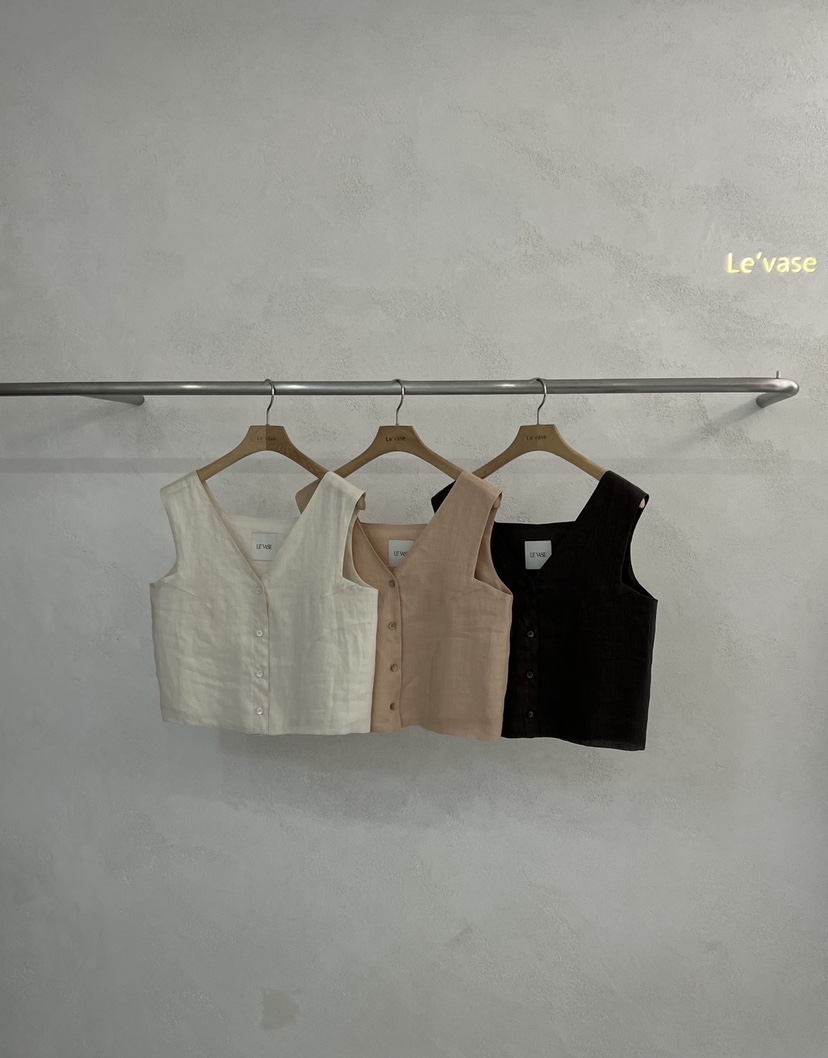 LE VASE直郵韓國代購㊣女裝新品人氣休閑熱賣25春夏時尚馬甲LE VASE馬甲