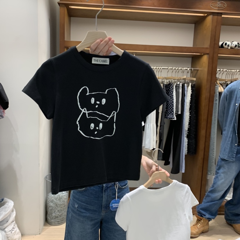 THE CAMEL韓國直郵㊣東大門實拍女裝新品人氣T恤the came_l 家T恤圖色2