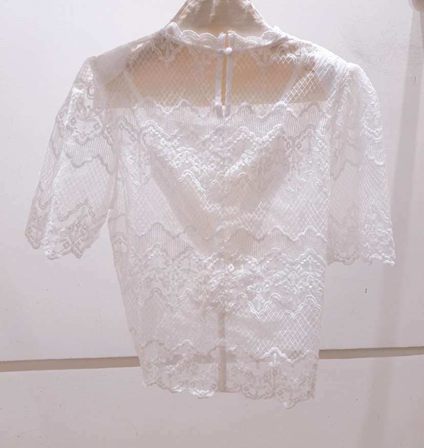 AWESOME-P直郵韓國代購㊣女裝新款熱賣25春夏時尚襯衫蕾絲衫AWESOME-P襯衫/蕾絲衫