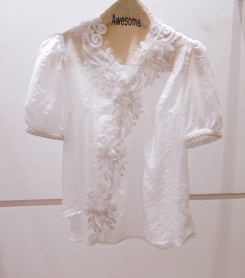 AWESOME-P直郵韓國代購㊣女裝新款推薦熱賣25春夏襯衫蕾絲衫AWESOME-P襯衫/蕾絲衫圖色1