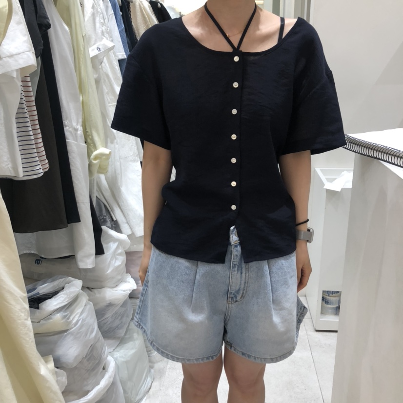 ASOME韓國直郵㊣東大門實拍女裝新品時尚人氣25春夏襯衫蕾絲衫A.SOME襯衫/蕾絲衫圖色2
