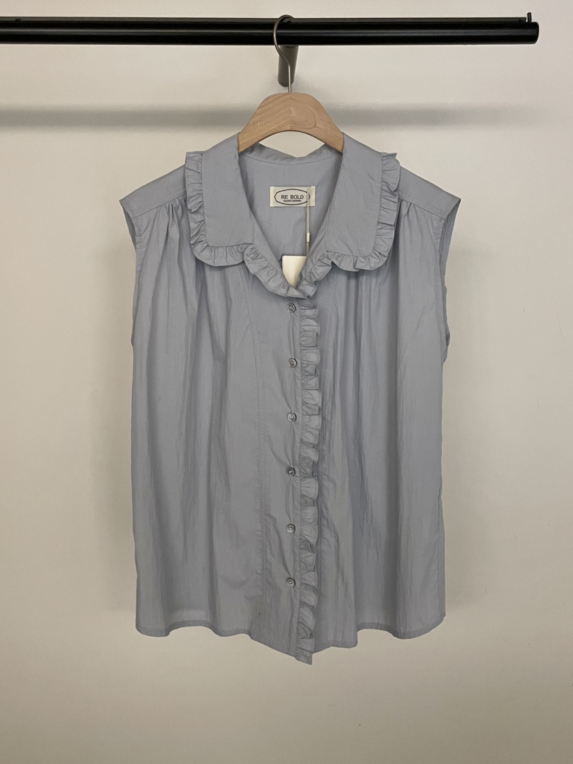 BOLD-A直郵韓國代購㊣女裝新品熱賣人氣推薦25春夏馬甲荷葉邊RE BOLD馬甲