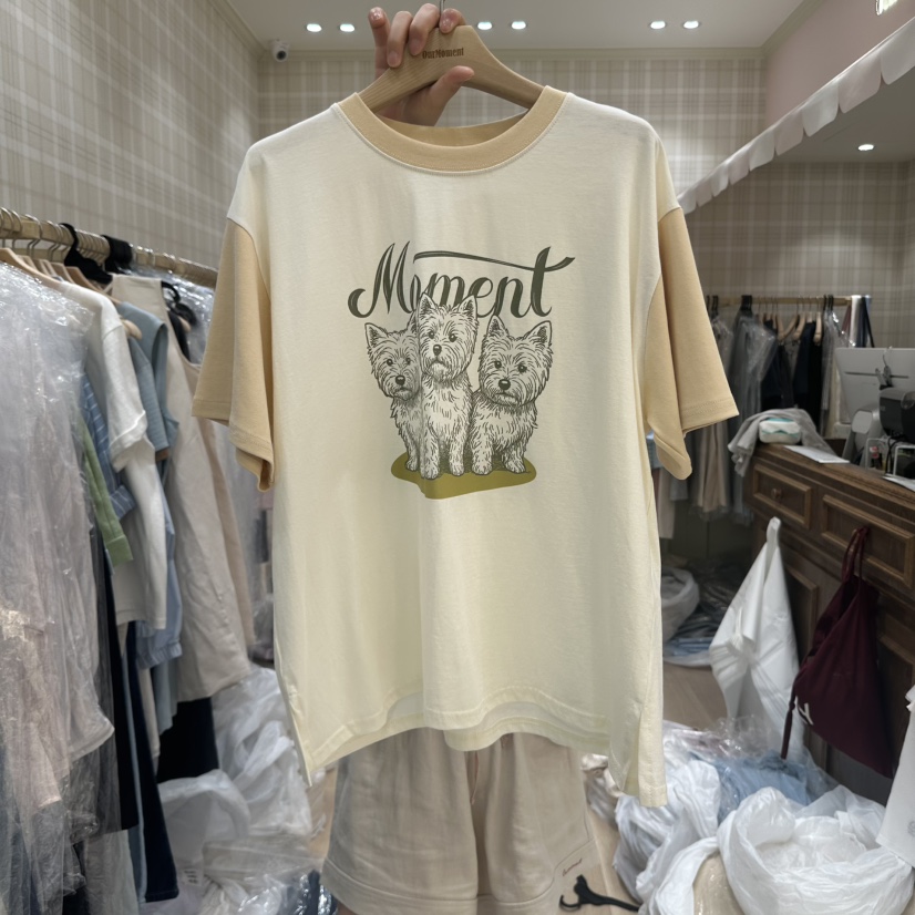 OURMOMENT韓國㊣直郵東大門代購女裝新款推薦人氣25春夏T恤OURMOMENTT恤圖色1