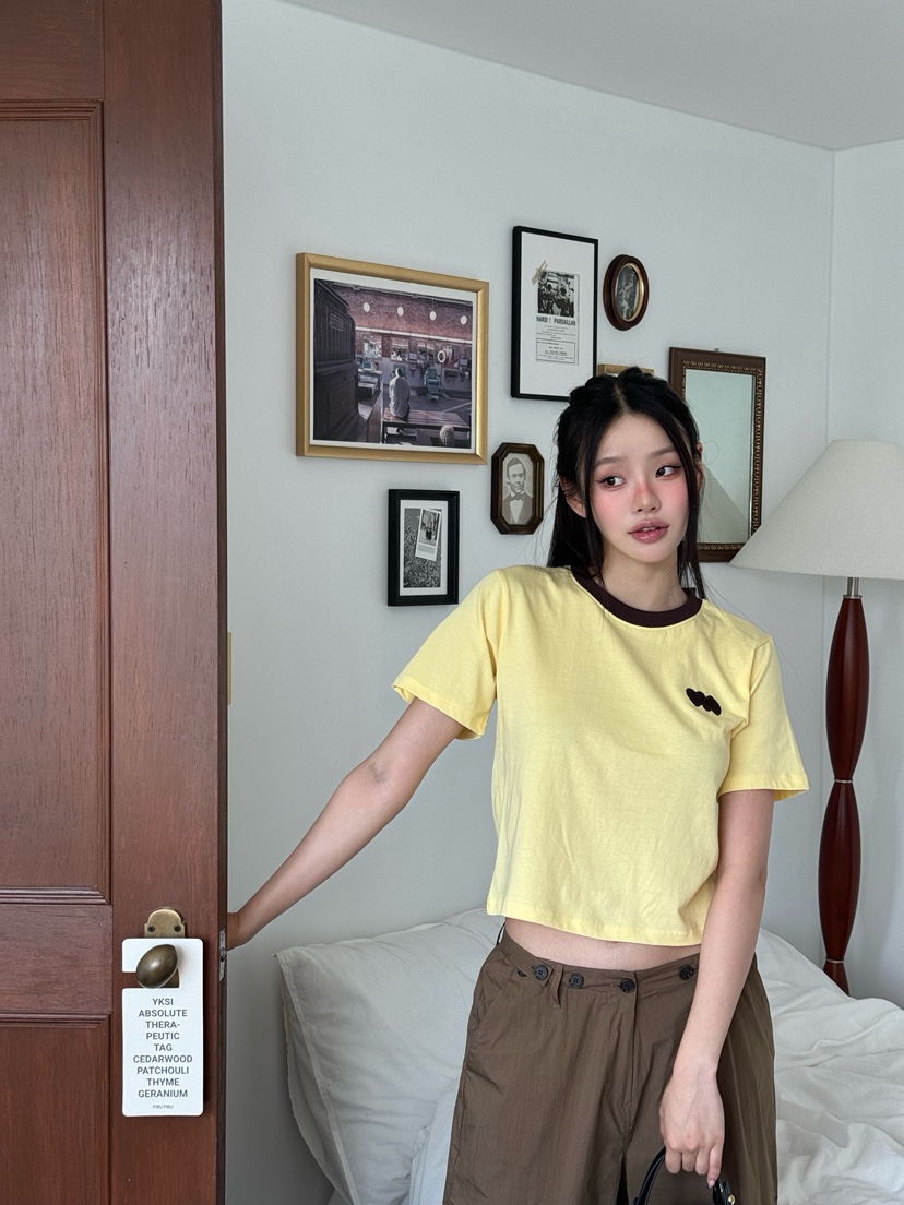ZITTEN韓國代購女裝新品25春夏職業推薦休閑人氣時尚T恤刺繡ZITTENT恤