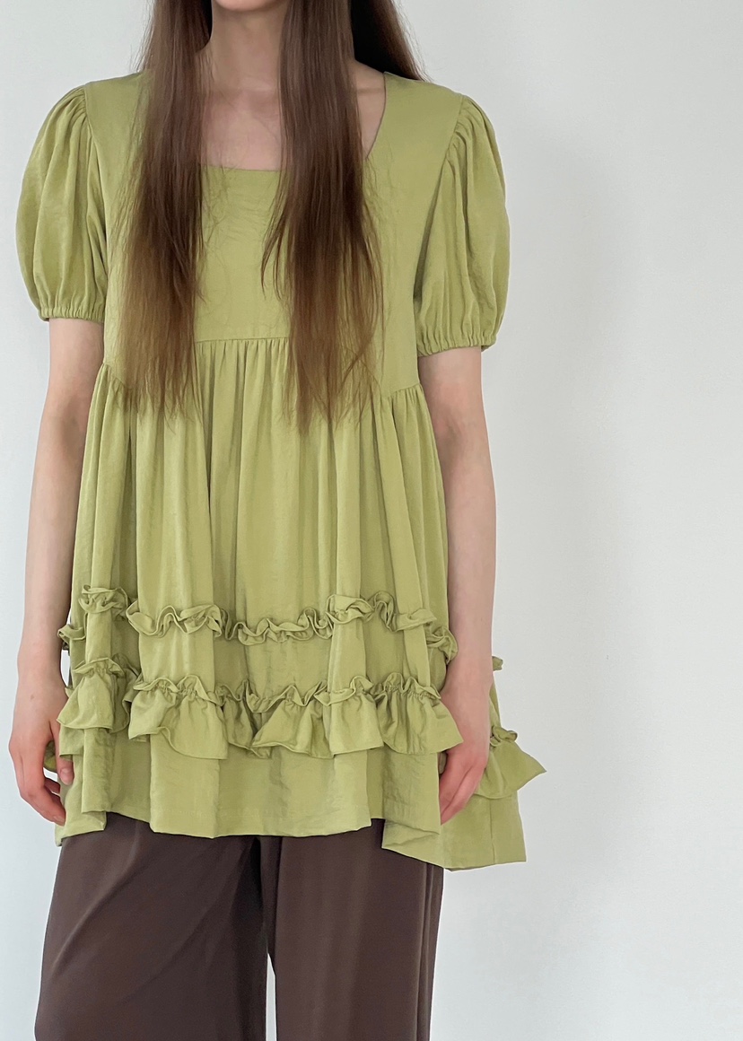 ANOTHER AVENUE韓國代購女士新品25春夏職業休閑連衣裙荷葉邊ANOTHER AVENUE連衣裙