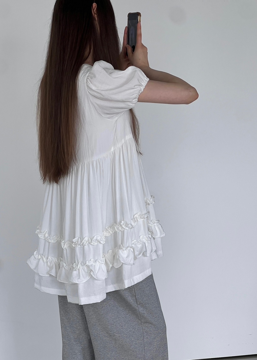 ANOTHER AVENUE韓國代購女士新品25春夏職業休閑連衣裙荷葉邊ANOTHER AVENUE連衣裙