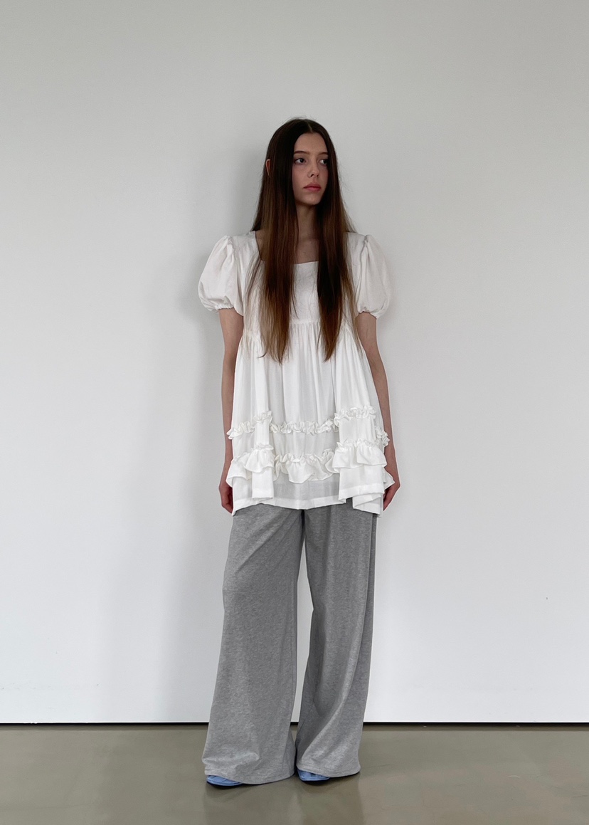 ANOTHER AVENUE韓國代購女士新品25春夏職業休閑連衣裙荷葉邊ANOTHER AVENUE連衣裙