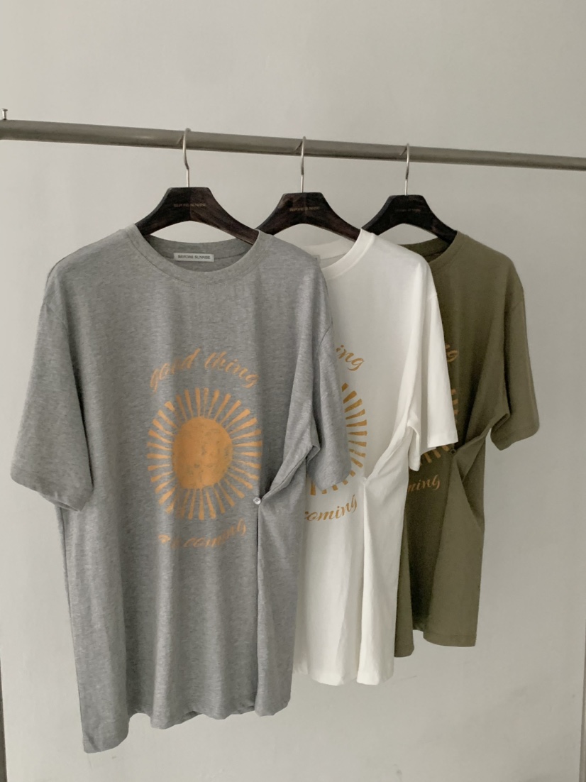 BEFORE SUNRISE韓國代購女裝新款熱賣職業25春夏休閑推薦T恤BEFORE SUNRISET恤