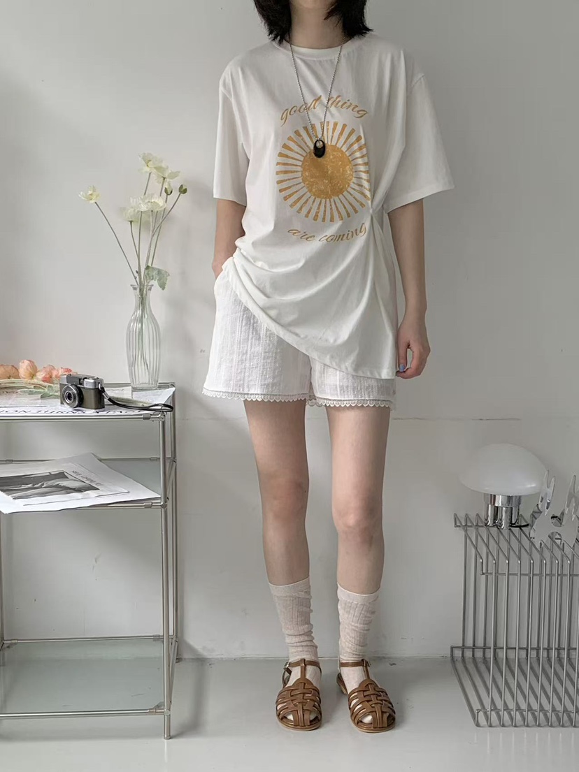 BEFORE SUNRISE韓國代購女裝新款熱賣職業25春夏休閑推薦T恤BEFORE SUNRISET恤