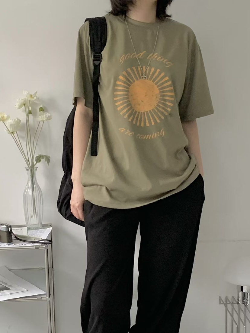 BEFORE SUNRISE韓國代購女裝新款熱賣職業25春夏休閑推薦T恤BEFORE SUNRISET恤