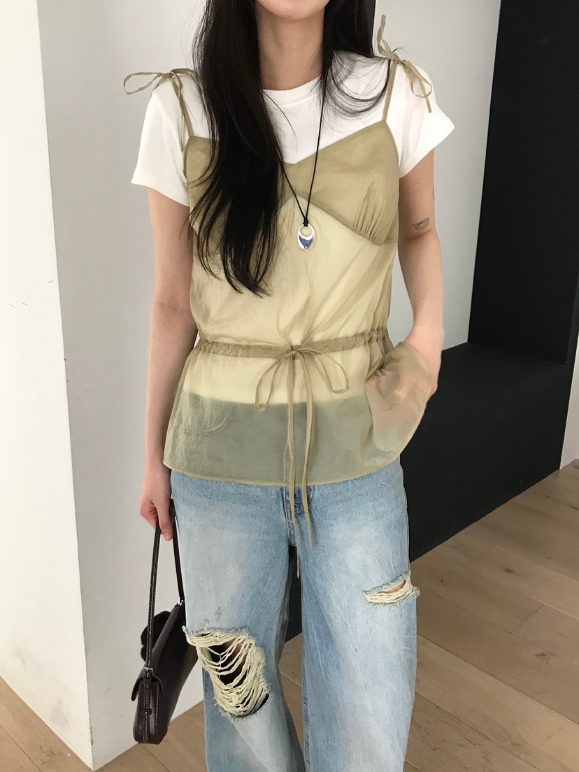 ESCHER韓國㊣直郵東大門代購女裝新品25春夏熱賣推薦吊帶背心ESCHER吊帶/背心