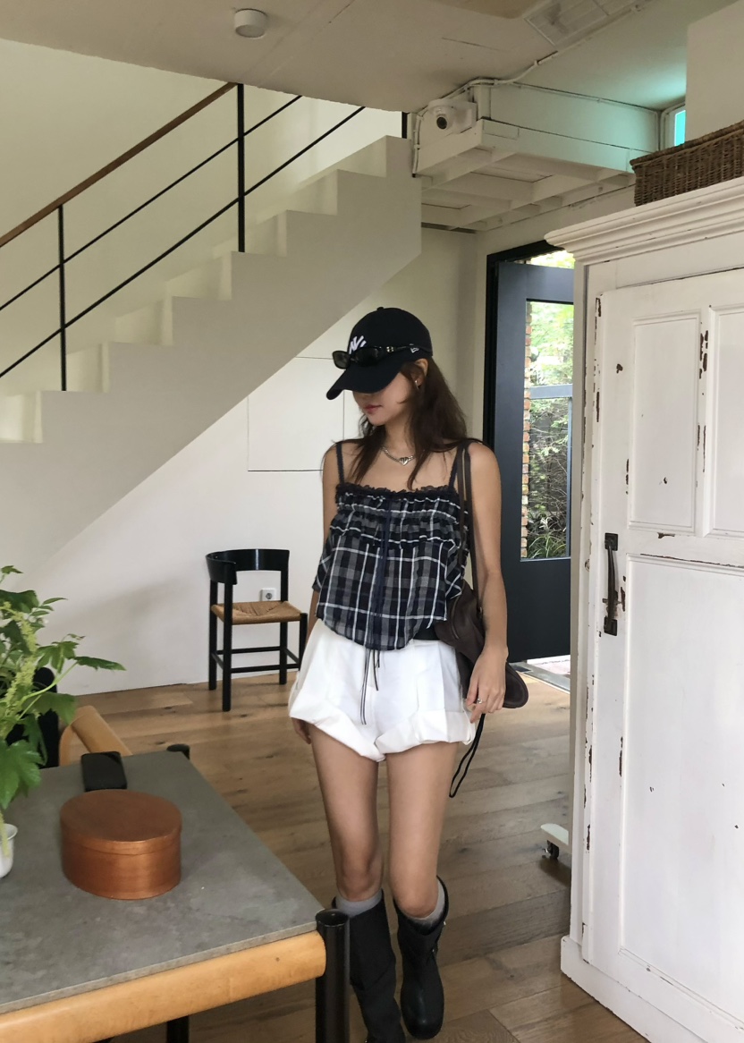 OUPPT韓國直郵㊣女裝新品25春夏人氣推薦休閑熱賣短褲不含腰帶OUPPT短褲