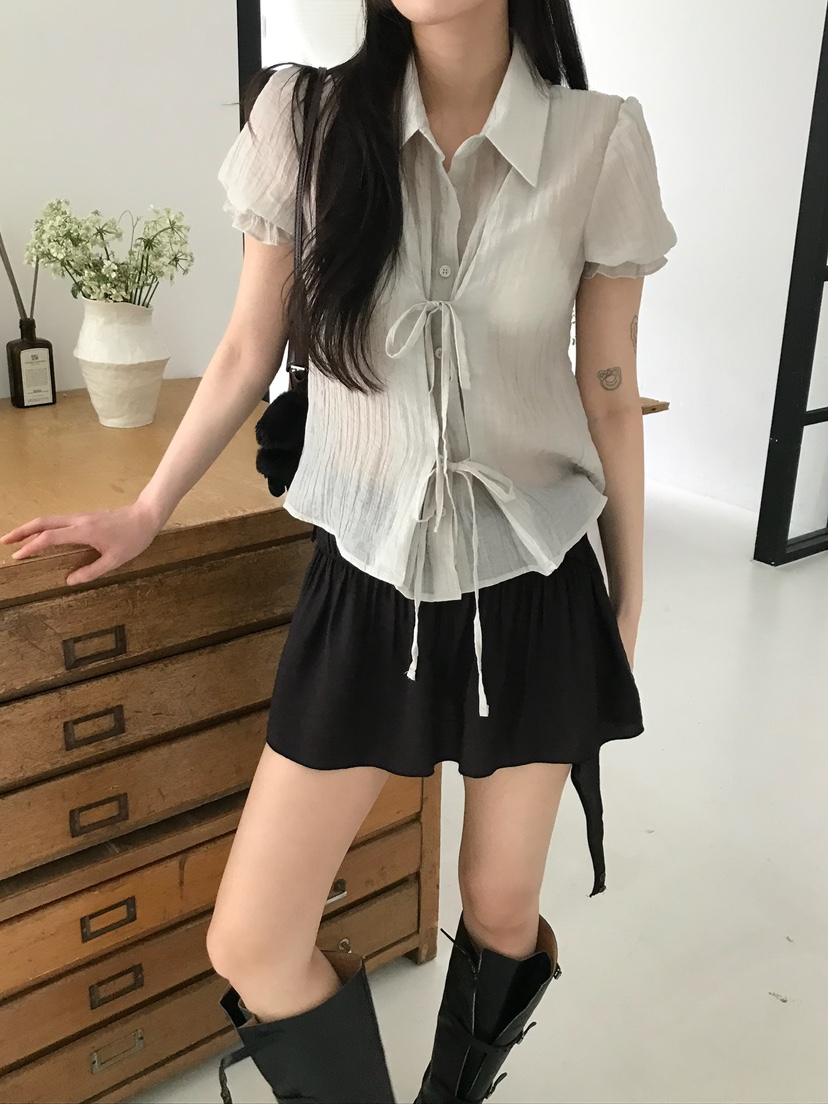 ESCHER直郵韓國代購㊣女裝新款休閑時尚熱賣推薦襯衫蕾絲衫ESCHER襯衫/蕾絲衫