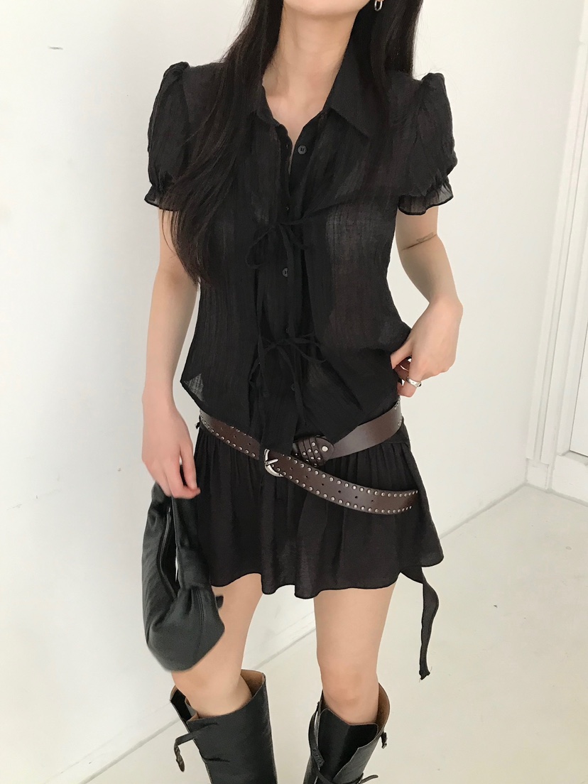 ESCHER直郵韓國代購㊣女裝新款休閑時尚熱賣推薦襯衫蕾絲衫ESCHER襯衫/蕾絲衫