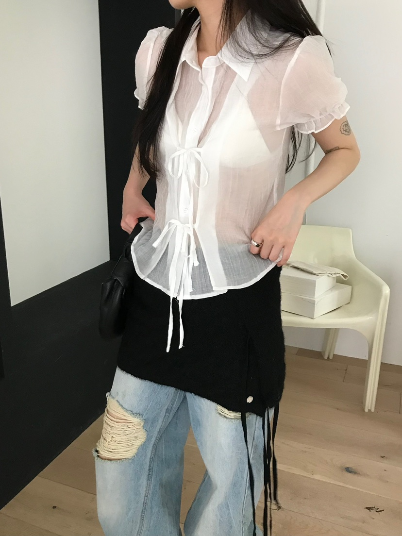 ESCHER直郵韓國代購㊣女裝新款休閑時尚熱賣推薦襯衫蕾絲衫ESCHER襯衫/蕾絲衫
