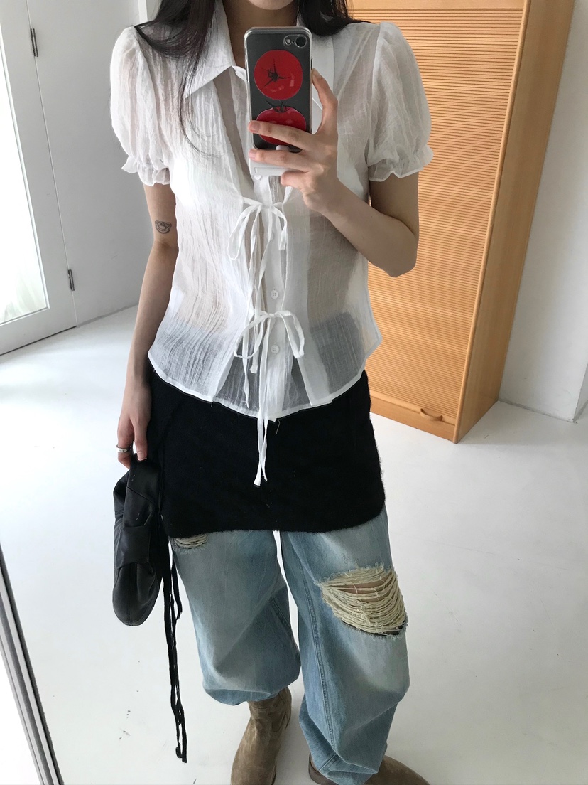 ESCHER直郵韓國代購㊣女裝新款休閑時尚熱賣推薦襯衫蕾絲衫ESCHER襯衫/蕾絲衫