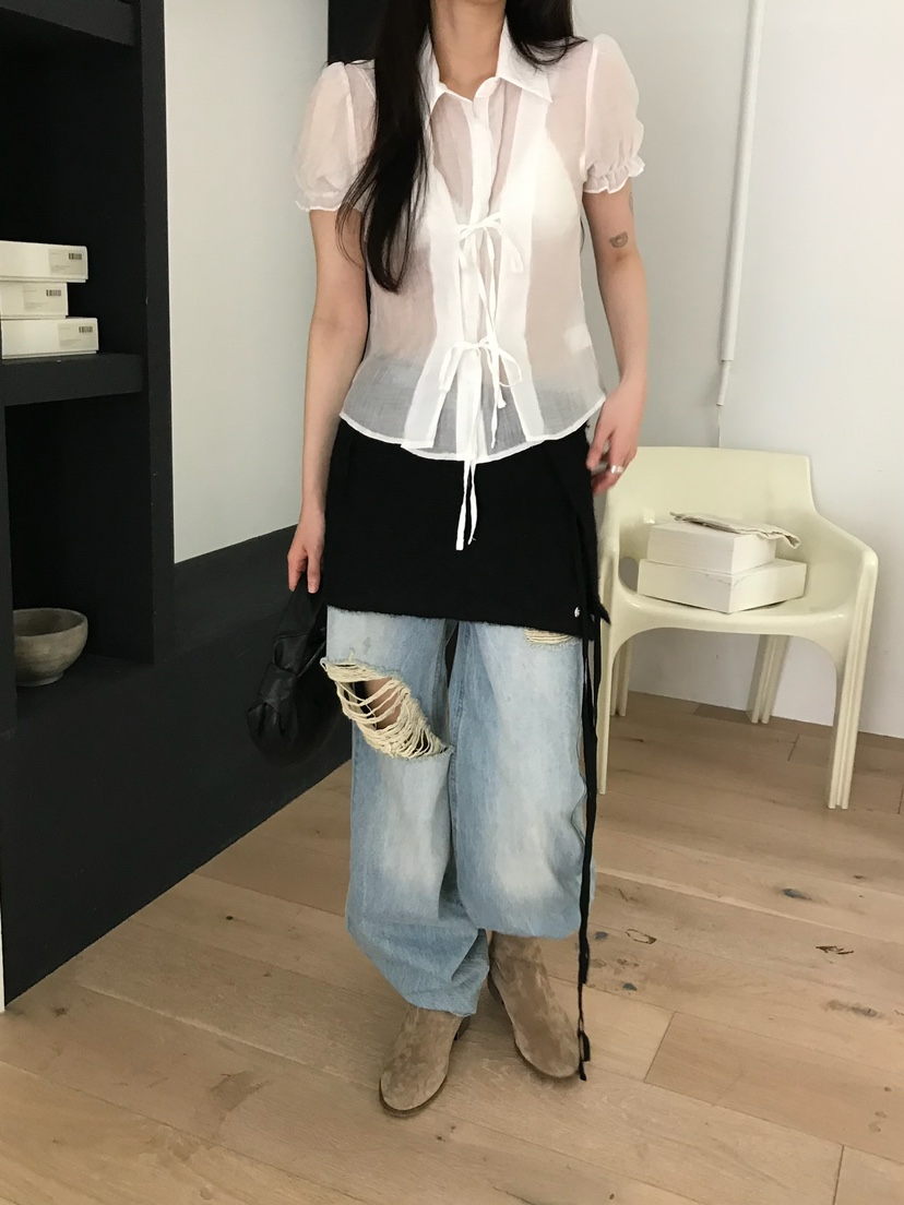 ESCHER直郵韓國代購㊣女裝新款休閑時尚熱賣推薦襯衫蕾絲衫ESCHER襯衫/蕾絲衫