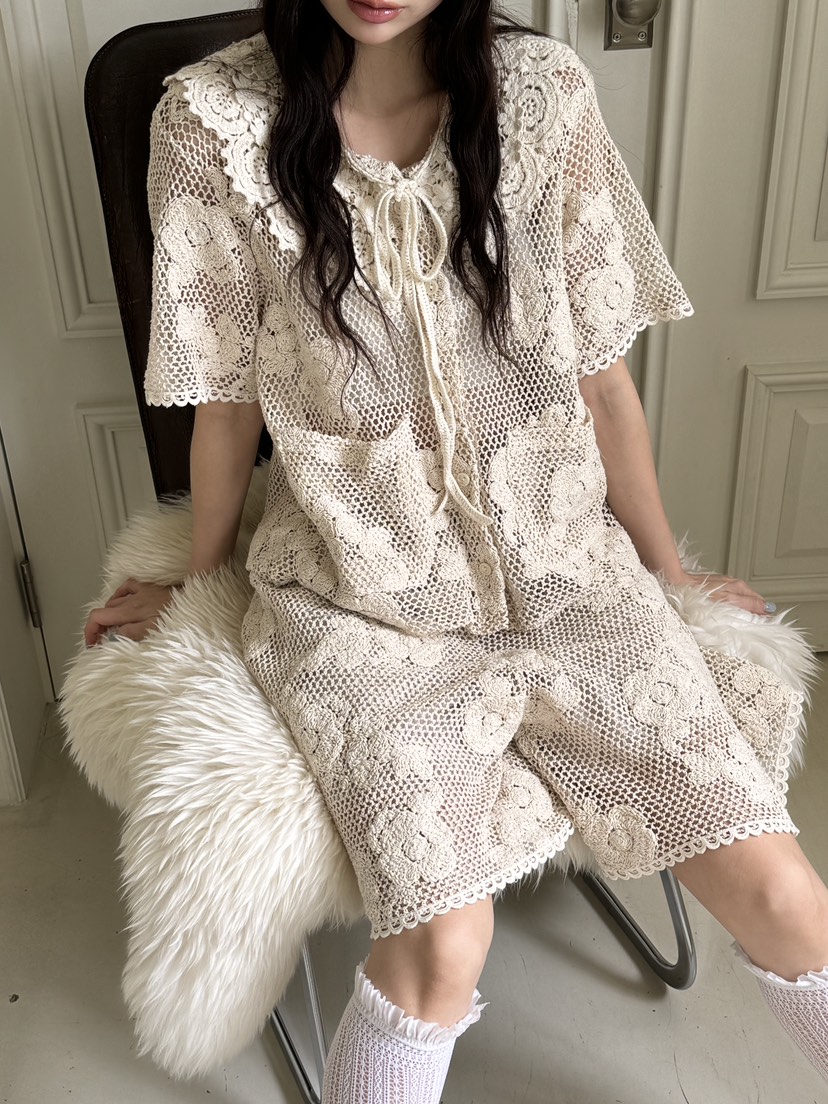 MAISONDEGLORY韓國㊣直郵東大門代購女裝新品熱賣套裝鉤針編織MAISON DE GLORY套裝